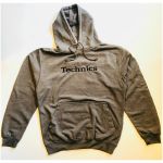 Technics Hooded Sweatshirt (charcoal grey with black embroidered logo, small)