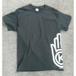 K Hand Logo T Shirt (black with glow in the dark print, extra large)