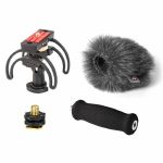 Rycote Audio Kit 046031 For Sony ICDSX2000 Recorder With Windjammer Suspension Adapters & Extension Handle