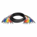 Hosa CPP-804 8-Way 1/4" TS Jack To 1/4" TS Jack Unbalanced Snake Cable (black, 4m)