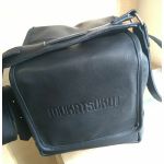 Mukatsuku Records Are Our Friends Black Leather 7 Inch 45 Vinyl Record Bag (vintage soft black leather, holds up to 80 x 7'' singles) *Juno Exclusive*