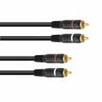 Omnitronic Male To Male Stereo Phono RCA Cable (0.6m)