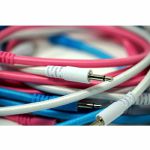 Winterbloom Braided 1/8" Mono Patch Cables Set (baby blue/pink/white, pack of 9)
