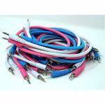 Winterbloom Braided 1/8" Mono Patch Cables Set (baby blue/pink/white, pack of 9)