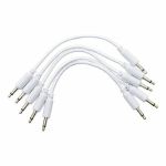 Erica Synths 10cm Braided Eurorack Patch Cables (white, pack of 5)
