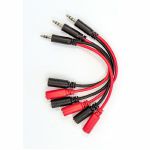 Befaco Y Splitter Stereo To Mono Splitter Cables (10cm, red/black, pack of 3)