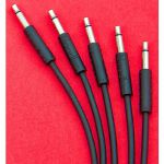 Nazca Noodles Black 15cm Premium 3.5mm TS Patch Cables (pack of 5, black)