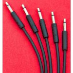 Nazca Noodles Black 25cm Premium 3.5mm TS Patch Cables (pack of 5, black)