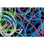 Nazca Noodles Blue 50cm Premium 3.5mm TS Patch Cables (pack of 5, blue)