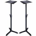 NovoPro SMS80R Monitor Stands With  Auto-Lock Ratchet System & Tripod Base (pair, black)