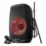 Gemini AS-2115BT-LT-PK Live Professional Powered Bluetooth PA Speaker With Stand & LED Lighting (single)