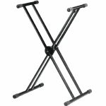 SoundLAB G001XC Height Adjustable Twin X-Frame Keyboard Synthesiser Stand With Quick Release (black)