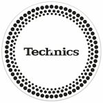 DMC Technics 12" Turntable Silver Dot Slipmat (white with black logo, pair)