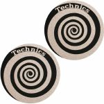 Slipmat Factory Technics Spiral 12" Vinyl Record Slipmats (pair, black/silver) (B-STOCK)