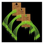 Synth Cables Glow In The Dark 3.5mm Mono TS Male Patch Cables (mixed 15/30/50cm, pack of 15)