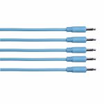 Synth Cables PVC 3.5mm Mono TS Male Patch Cables (blue/15cm/pack of 5)