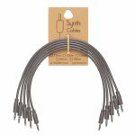 Synth Cables PVC 3.5mm Mono TS Male Patch Cables (dark grey/15cm/pack of 5)