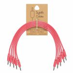 Synth Cables PVC 3.5mm Mono TS Male Patch Cables (hot pink/15cm/pack of 5)