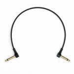 myVolts Candycords Pedal To Pedal Angled Large Mono Jack To Angled Large Mono Jack Cable (single/18cm/liquorice black)