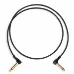 myVolts Candycords Pedal To Pedal Angled Large Mono Jack To Angled Large Mono Jack Cable (single/35cm/liquorice black)
