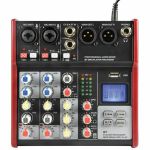 Citronic CSM-4 2-Channel Studio Mixer With USB & Bluetooth Player (black/red) (B-STOCK)
