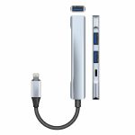 Electrovision Lightning To 3x USB-3 Sockets & 20W Lightning Fast Charging Socket OTG Adaptor Cable (65mm)