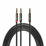 1010 Music 3.5mm Male Stereo TRS To 2x 3.5mm Male Mono TS Breakout Cable (single, 1.4m)
