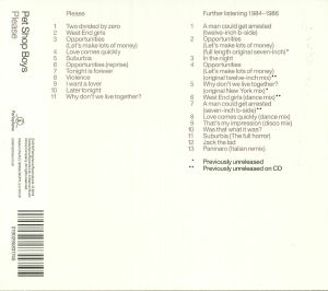 PET SHOP BOYS Please: Further Listening 1984 1986 CD at Juno Records.