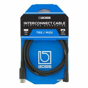 Boss BMIDI-5-35 Right-Angle 3.5mm TRS Male To 5-Pin MIDI Male Cable (1.5m)