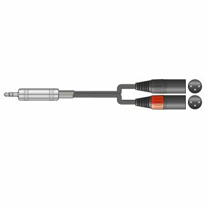 Citronic 3.5mm TRS To Twin XLR Male Audio Cable (1.0m)