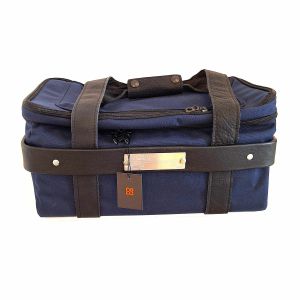 Tucker & Bloom Rich Medina 45 7" Vinyl Record Bag (navy ballistic, stainless steel)