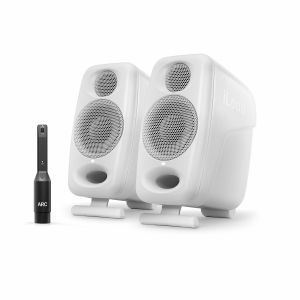 IK Multimedia iLoud Micro Monitor Pro Studio Monitors With ARC Room Correction Microphone (white, pair)