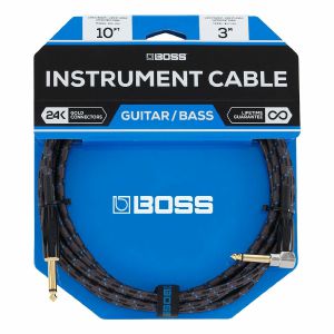 Boss BIC-10A Straight To Right-Angle 1/4" Connectors Instrument Cable (3.0m)