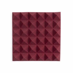 Gator 12x12" Thick Acoustic Foam Pyramid Panels (burgundy, pack of 4)