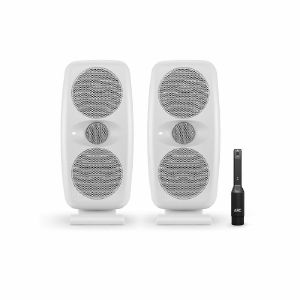 IK Multimedia iLoud MTM MKII Active Studio Monitors & ARC Microphone Pair Bundle (white, pair) (B-STOCK)