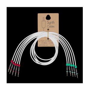 Synth Cables LED 3.5mm Mono TS Male Patch Cables v2 (15cm, white, pack of 5)