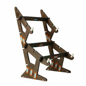 LOCI Doubl2 2-Tier Synthesiser Interlocking Stand (walnut)