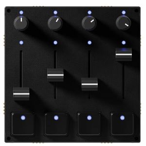 Intech Studio Grid Series 3 PBF4 Linear Mechanical 4-Potentiometer/4-Tactile Button/4-Fader Modular MIDI Controller