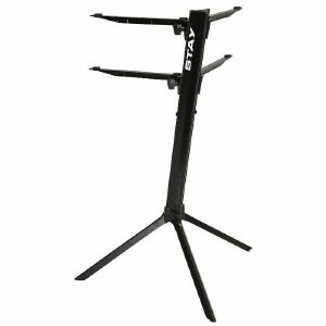 Stay Slim Series Two Tier Lightweight Column Keyboard Syntheiser Stand With Curved Arms (B-STOCK)