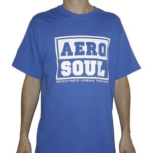 Aerosoul T-Shirt (blue with white Blockprint logo)