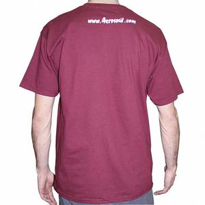 Pure Petroleum Beats T-Shirt (blue & white logo on maroon t-shirt)