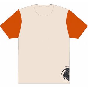 Black Hole Baseball T-Shirt (white & orange baseball t-shirt with logo on neck & side) (neck to waist length 57cm, width 45cm)