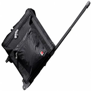 Odyssey Padded Trolley Box Bag (black) (holds 100 12"s, retractable handle, wide wheel bearings for smooth transportation, large zippered front pocket for headphones and mobile phones)