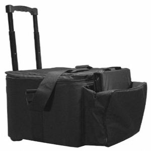 Odyssey Trolley Padded Bag & free 40 CD Binder (black) (holds 100 12"s, removable shoulder strap, wide wheel bearings for smooth transportation, large zippered front pocket)