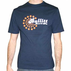 Bullitt T-Shirt (navy blue with orange & white logo)
