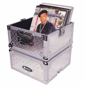 Odyssey 100 LP Flight Case (reinforced steel case, recessed hardware corners, 3 carry handles, split design for easy browsing)