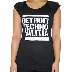 Detroit Techno Militia Girls' T-Shirt (black with white logo)