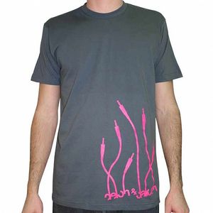 Delon & Dalcan T-Shirt (asphalt grey with pink logo)