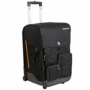 Gravis DJ Wheelie Bag (black) (large main compartment holds 150 records, removable padded case for 45s, exterior pocket designed to hold your serato unit, 2 exterior accessory pockets)