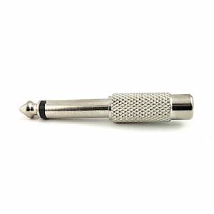 QTX Single Male 6.35mm Mono Jack Plug To Single Female Mono Socket (metal)